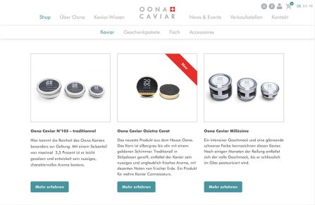 Online-Shop - Luxusprodukte wie Kaviar online verkaufen - Beispiel Oona Caviar
