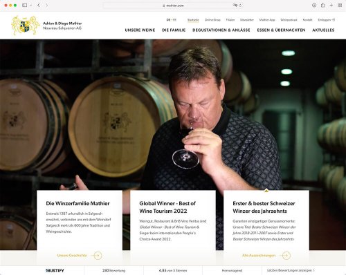 Referenz Webseite der indual GmbH, Webentwicklung und Hosting, Brig