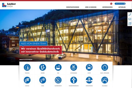 Massgeschneidertes Webdesign - Für KMU und Unternehmen - Beispiel Lauber IWISA AG in Naters, Wallis