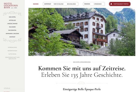 Individuelles Webdesign - Für Hotel und Restaurants - Beispiel Hotel Ofenhorn in Binn, Wallis