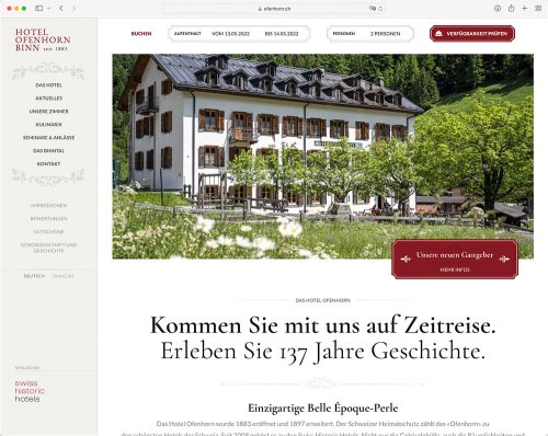 Referenz Webseite der indual GmbH, Webentwicklung und Hosting, Brig