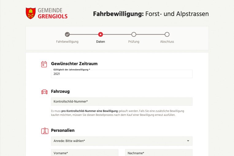 Webapplikation für Gemeinde Grengiols