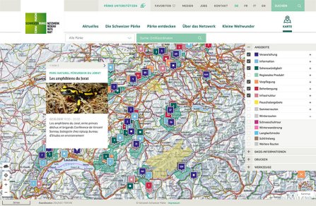 Webapplikation - Digitalsierung - Beispiel Netzwerk Schweizer Pärke