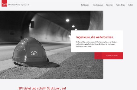 Webdesign nach Mass - Für Unternehmen und KMU - Besipiel SPI Ingenieure, Wallis