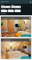 Buchungsmaschine direkt in Mobile Hotel Webseite integriert