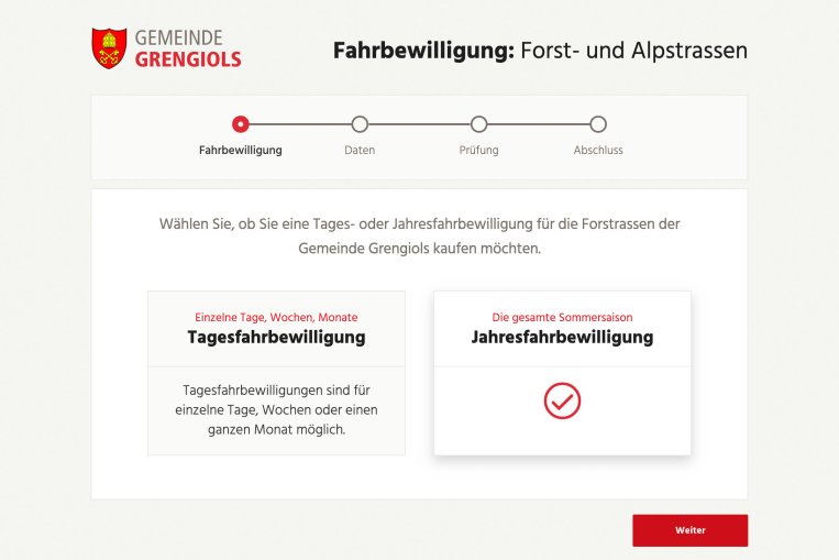 Webapplikation für Gemeinde Grengiols