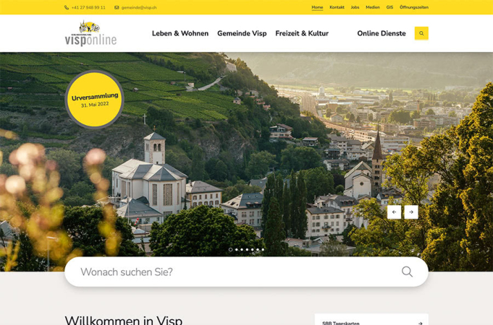 Referenz Webseite indual GmbH, Gemeinde Visp
